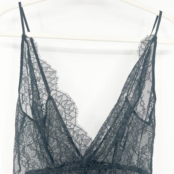 Victorias Secret Whimsigoth Coquette Sheer Lace Teddy Romper Lingerie Bodysuit S - Picture 2 of 9